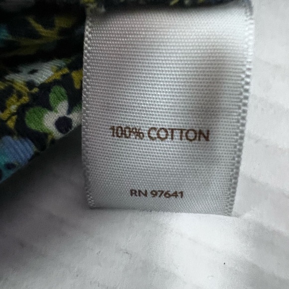 J Jill Green Floral V-Neck Button Blouse Women's Size Medium - Picture 9 of 9